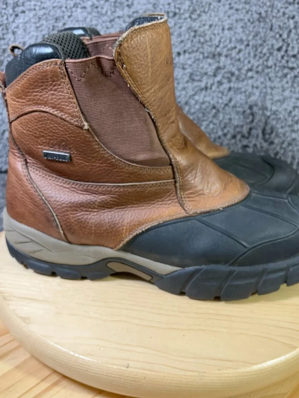 Cabelas Duck Boots Men Sz 12 Extra Wide Waterproof Brown Leather Outdoor Hunting